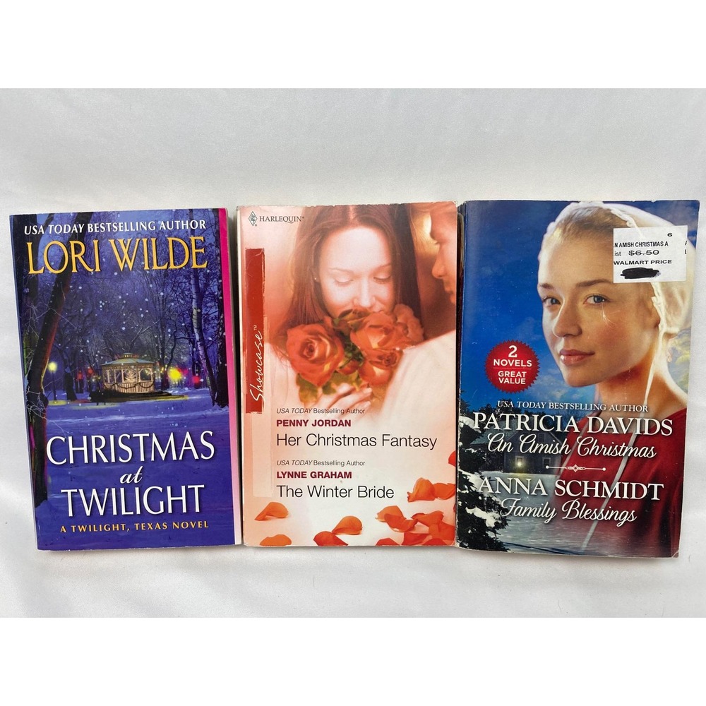 Christmas Romance Book Lot of 3 Lori Wilde Penny Jordan Amish Paperback